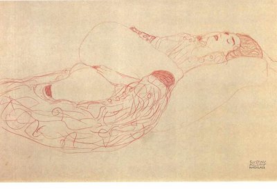 Nudo femminile reclinato da Gustav Klimt